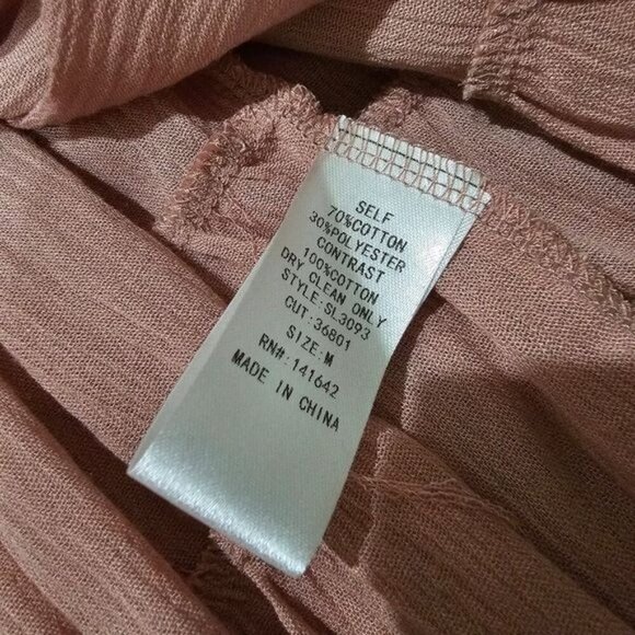 SHE + SKY ✦ Anthropologie Hi-Low Dress ✦ Mauve Cotton Crochet Lace Tiered M NWT - Picture 13 of 16